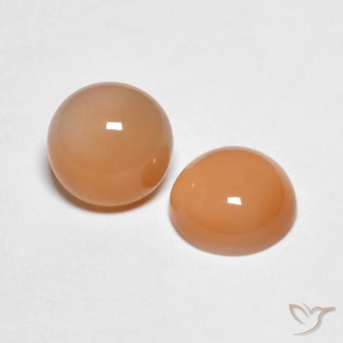 2.81캐럿 천연 Medium Light-Orange 월장석 보석, 둥근, 투명한