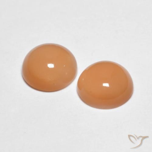 2.81캐럿 천연 Medium Light-Orange 월장석 보석, 둥근, 투명한
