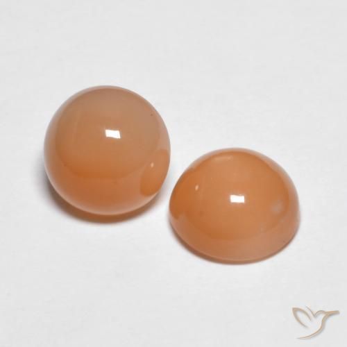 2.74캐럿 천연 Medium Light-Orange 월장석 보석, 둥근, 투명한