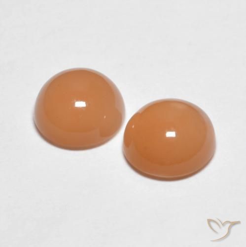 2.74캐럿 천연 Medium Light-Orange 월장석 보석, 둥근, 투명한