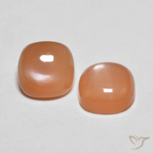 2.78캐럿 천연 멜론 오렌지 월장석 보석, 방석, 투명한