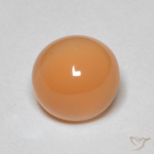1.92캐럿 천연 멜론 오렌지 월장석, 둥근, 투명한