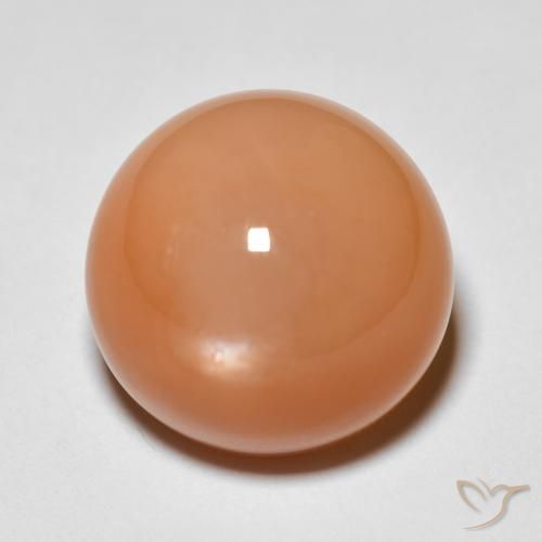 11.97ct 자연스러운 피치 오렌지 월장석, 둥근, 불투명체