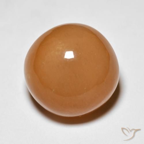 13.63ct 자연스러운 붉은 오렌지 월장석, 둥근, 불투명체