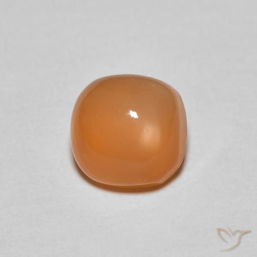 1.18ct 자연스러운 따뜻한 살구 오렌지 월장석, 방석, 투명한