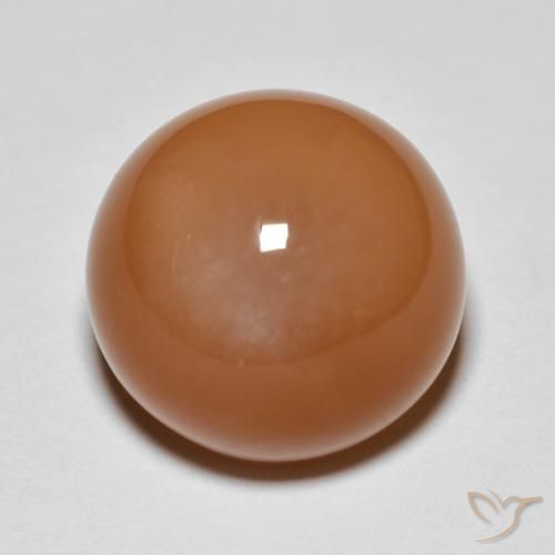 12.48ct 자연스러운 붉은 오렌지 월장석, 둥근, 투명한