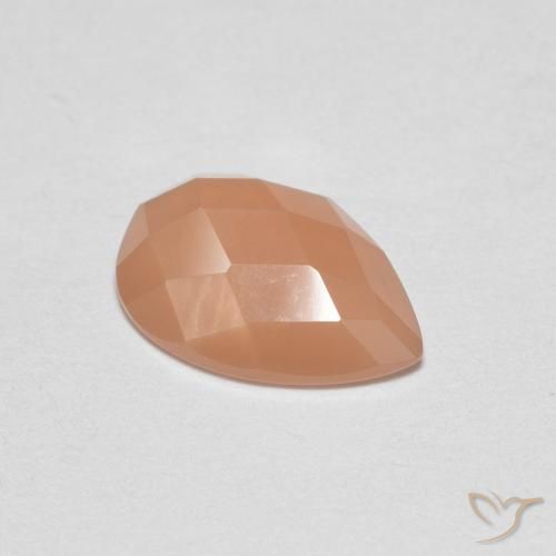 0.97ct 자연스러운 라이트 오렌지 월장석, 배 모양, 투명한