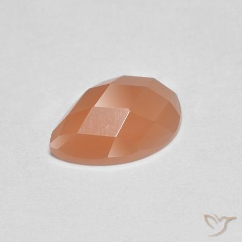 0.94ct 자연스러운 멜론 오렌지 월장석, 배 모양, 투명한
