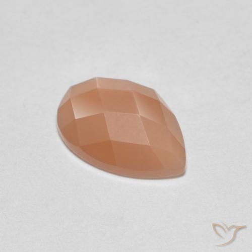 1.08ct 자연스러운 멜론 오렌지 월장석, 배 모양, 투명한