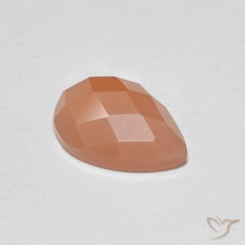 1.09ct 자연스러운 미디엄 오렌지 월장석, 배 모양, 투명한