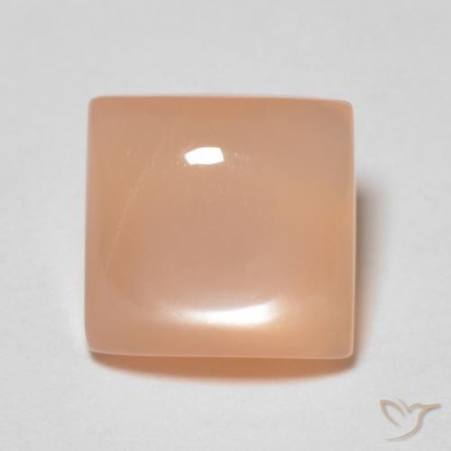 1.66ct 자연스러운 피치 오렌지 월장석, 정사각형, 투명한