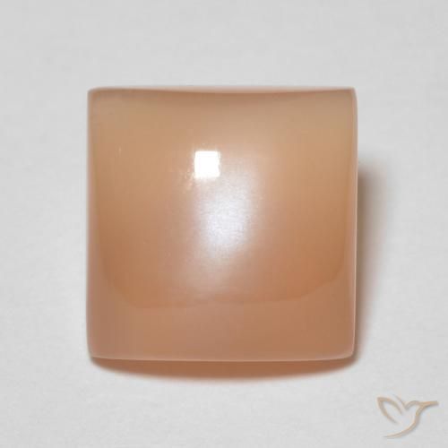 1.87ct 자연스러운 멜론 오렌지 월장석, 정사각형, 투명한