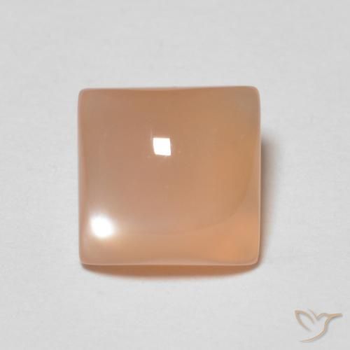 1.14ct 자연스러운 멜론 오렌지 월장석, 정사각형, 투명한