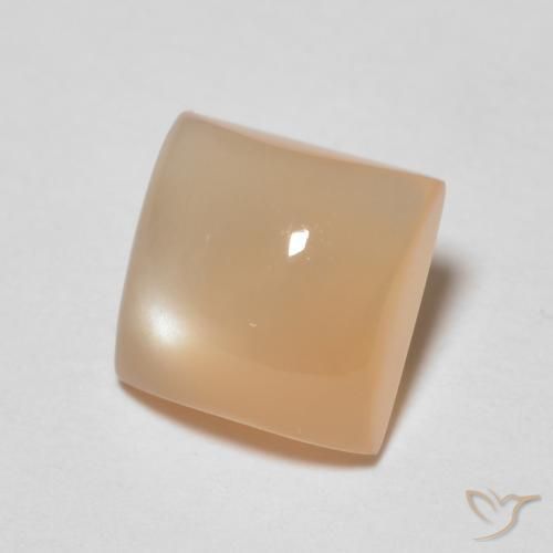 1.31ct 자연스러운 미디엄 오렌지 월장석, 정사각형, 투명한