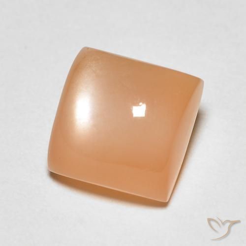 2.22캐럿 천연 Medium Light-Orange 월장석, 정사각형, 투명한