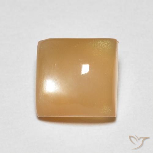 1.14ct 자연스러운 오렌지 크림 월장석, 정사각형, 투명한