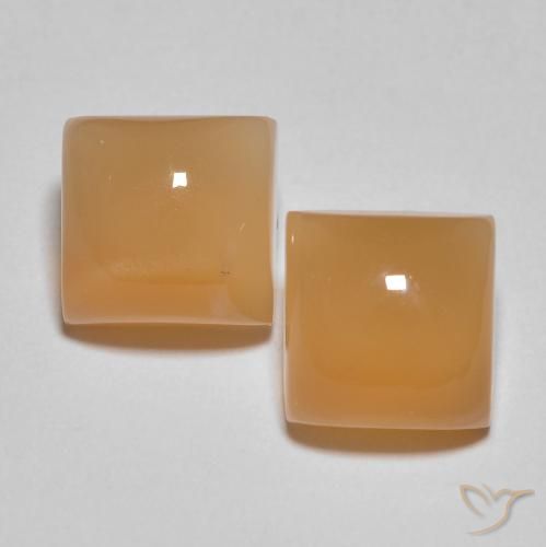 4.58ctw 자연스러운 Medium Light-Orange 월장석, 정사각형, 투명한