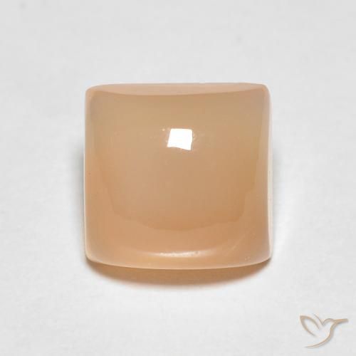 1.30ct 자연스러운 멜론 오렌지 월장석, 정사각형, 투명한