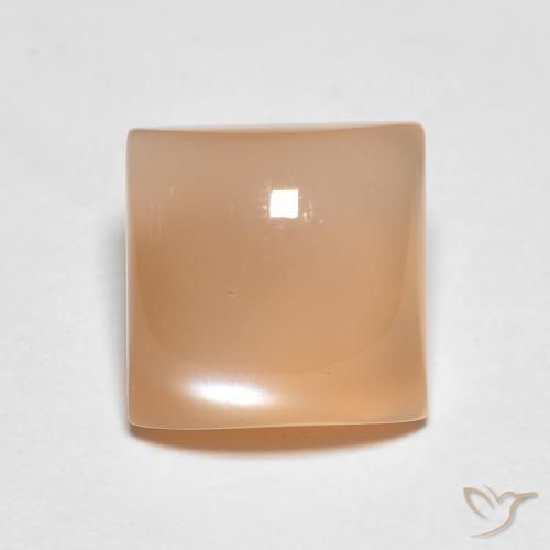 1.95ct 자연스러운 멜론 오렌지 월장석, 정사각형, 투명한