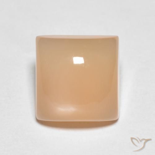 2.14ct 자연스러운 멜론 오렌지 월장석, 정사각형, 투명한