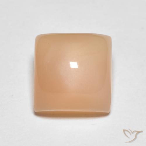 2.28ct 자연스러운 미디엄 오렌지 월장석, 정사각형, 투명한