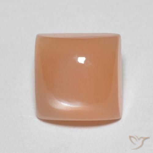 2.06ct 자연스러운 멜론 오렌지 월장석, 정사각형, 투명한