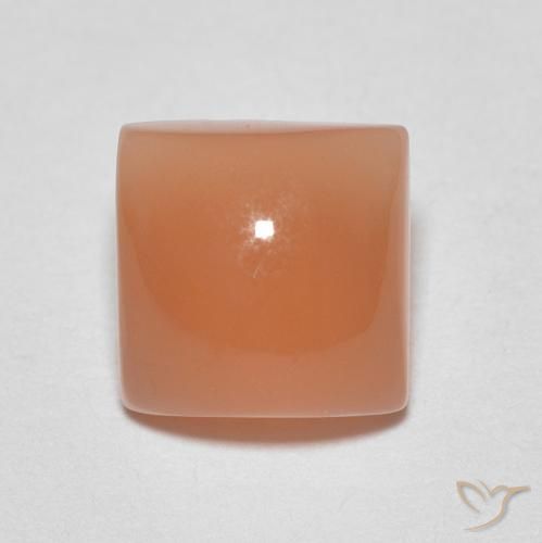 1.92ct 자연스러운 피치 오렌지 월장석, 정사각형, 투명한