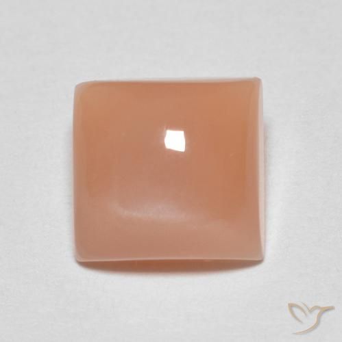 1.92ct 자연스러운 라이트 피치 오렌지 월장석, 정사각형, 투명한