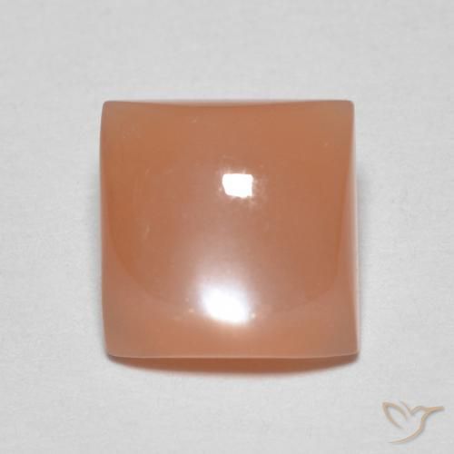 1.82ct 자연스러운 멜론 오렌지 월장석, 정사각형, 투명한