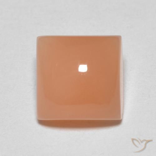 2.09ct 자연스러운 멜론 오렌지 월장석, 정사각형, 투명한