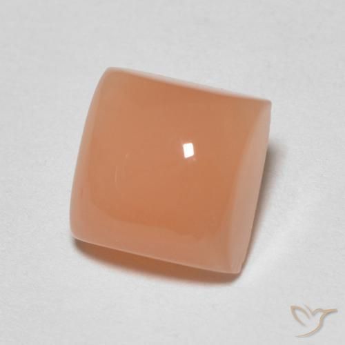 2.09캐럿 천연 멜론 오렌지 월장석, 정사각형, 투명한