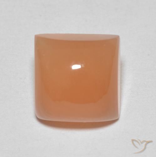 2.11ct 자연스러운 라이트 레드 오렌지 월장석, 정사각형, 투명한