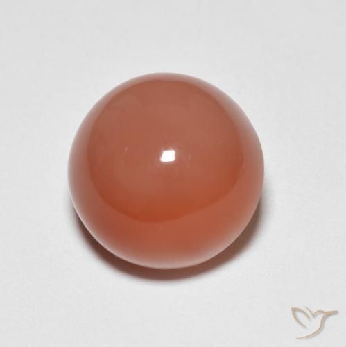 5.13ct 자연스러운 파이어 오렌지 월장석, 둥근, 불투명체