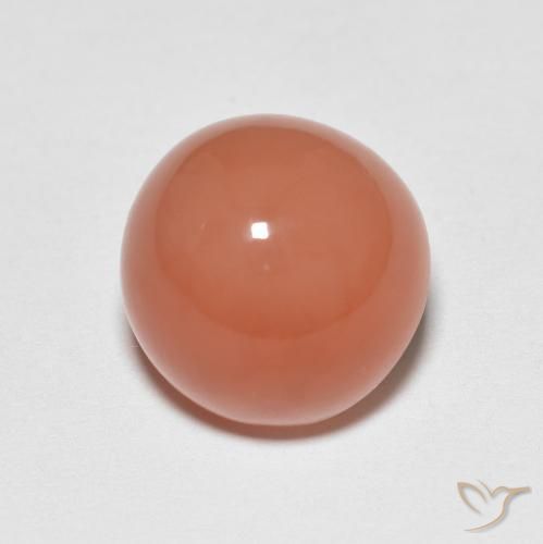 5.53ct 자연스러운 멜론 오렌지 월장석, 둥근, 투명한