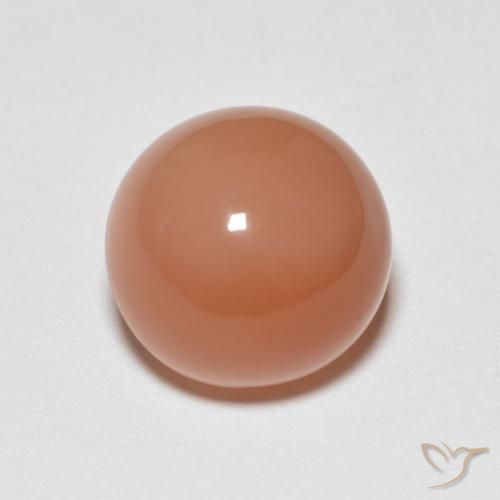 5.37ct 자연스러운 라이트 레드 오렌지 월장석, 둥근, 투명한