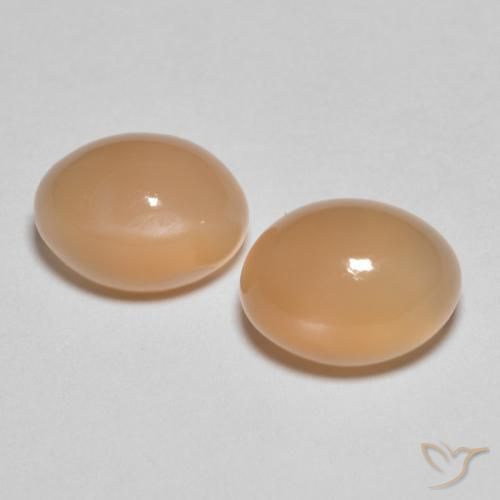 2.86ctw 자연스러운 Medium Light-Orange 월장석, 타원형, 투명한