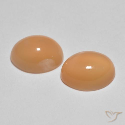 2.86캐럿 천연 Medium Light-Orange 월장석 보석, 타원형, 투명한