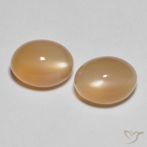 3.19ctw 자연스러운 Medium Light-Orange 월장석, 타원형, 투명한