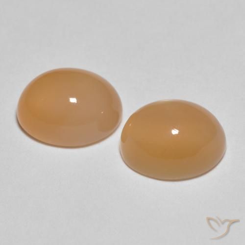 3.19캐럿 천연 Medium Light-Orange 월장석 보석, 타원형, 투명한
