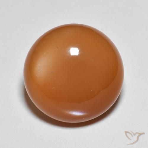 8.99ct 자연스러운 미디엄 오렌지 월장석, 둥근, 투명한