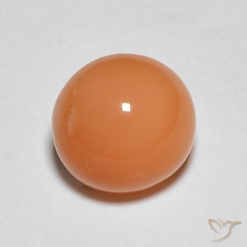 1.40ct 자연스러운 라이트 오렌지 월장석, 둥근, 투명한
