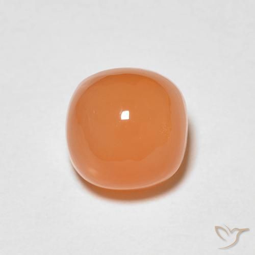 1.37ct 자연스러운 따뜻한 살구 오렌지 월장석, 방석, 투명한