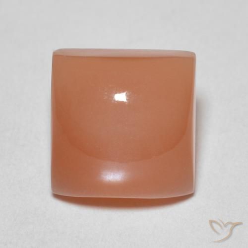 2.17ct 자연스러운 피치 오렌지 월장석, 정사각형, 투명한