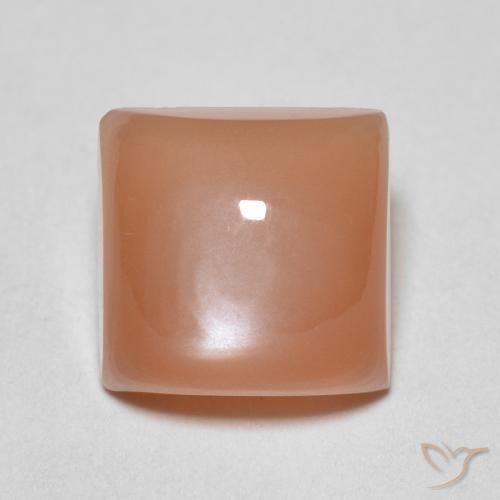 2.19ct 자연스러운 미디엄 오렌지 월장석, 정사각형, 투명한