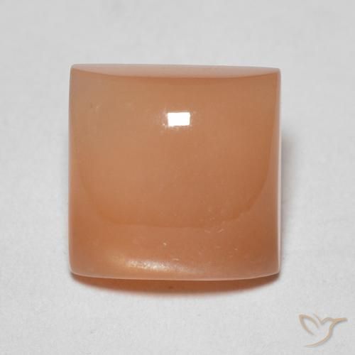 2.03ct 자연스러운 피치 오렌지 월장석, 정사각형, 투명한