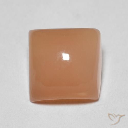 1.79ct 자연스러운 피치 오렌지 월장석, 정사각형, 투명한