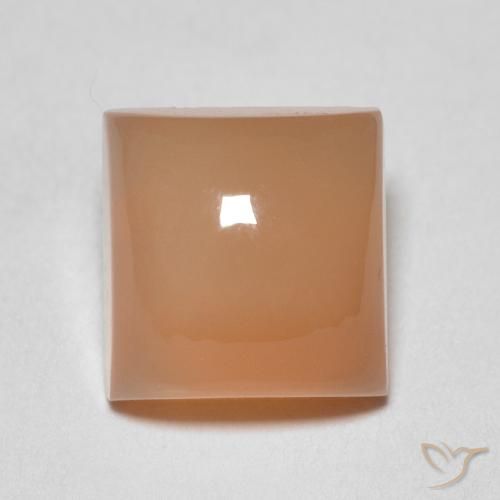 2.13ct 자연스러운 멜론 오렌지 월장석, 정사각형, 투명한
