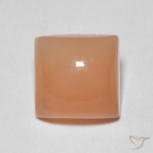 1.78ct 자연스러운 피치 오렌지 월장석, 정사각형, 투명한