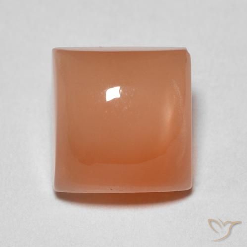 2.17ct 자연스러운 멜론 오렌지 월장석, 정사각형, 투명한