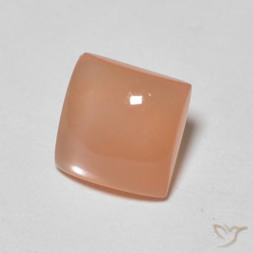 1.65캐럿 천연 미디엄 오렌지 월장석, 정사각형, 투명한